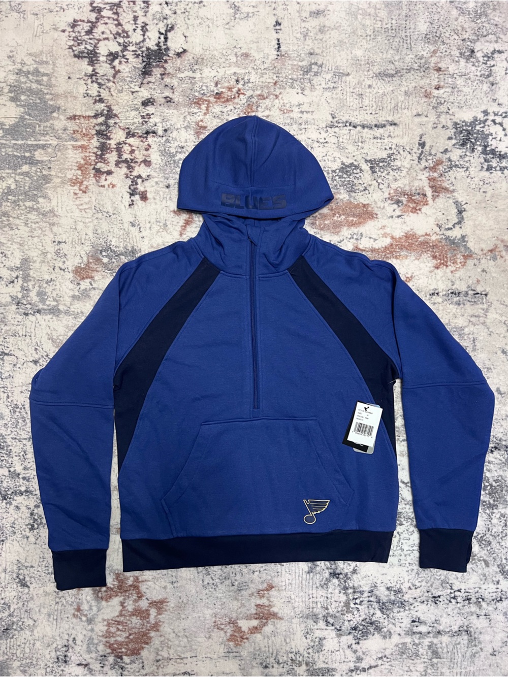 St. Louis Blues Women's Blue Half Zip Hoodie Size M